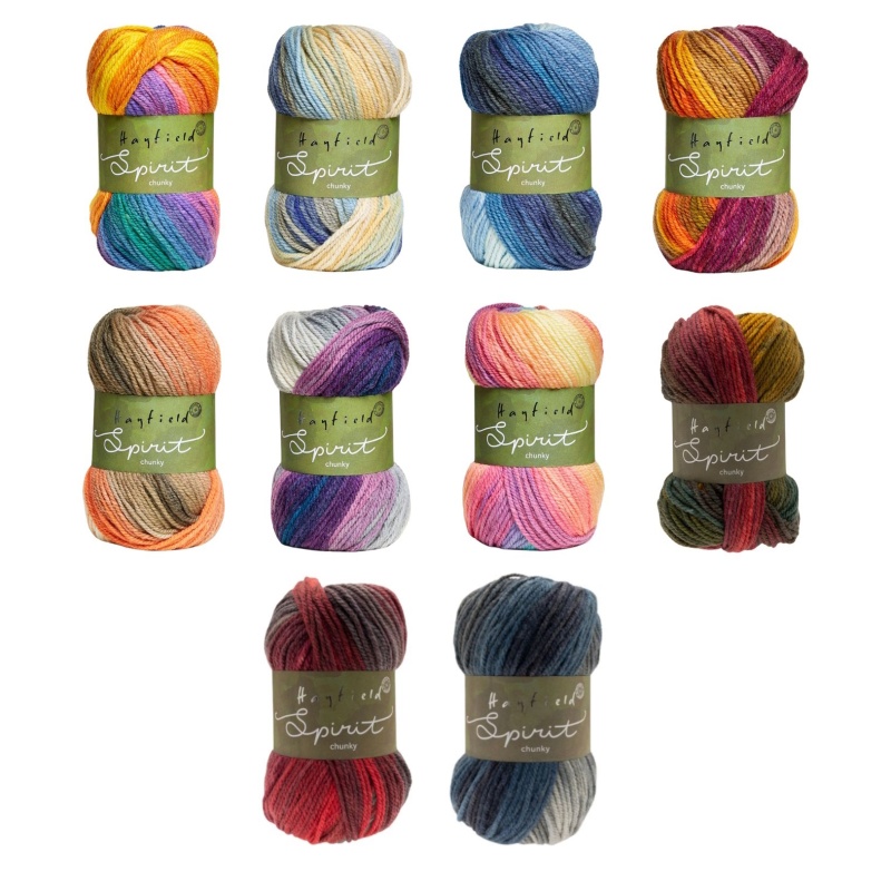 Hayfield Spirit Chunky Wool Mix Variegated Yarn Sirdar 100g